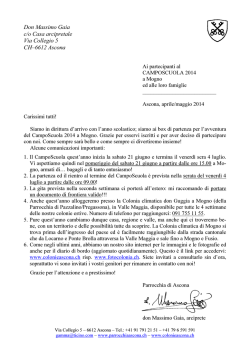 Don Massimo Gaia c/o Casa arcipretale Via Collegio 5 CH&ndash;6612