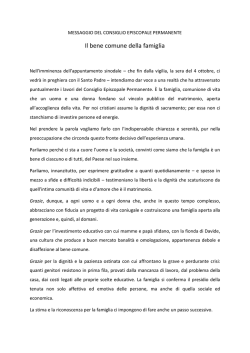 Il bene comune della famiglia