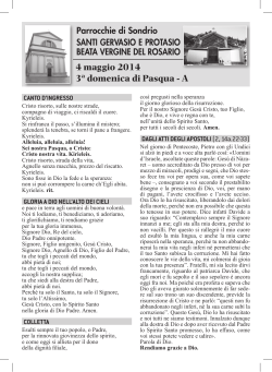 DOMENICA 4 MAggIO 2014 - Parrocchie di Sondrio