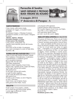 DOMENICA 4 MAggIO 2014 - Parrocchie di Sondrio
