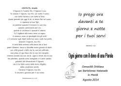 Io prego ora davanti a te giorno e notte per i tuoi