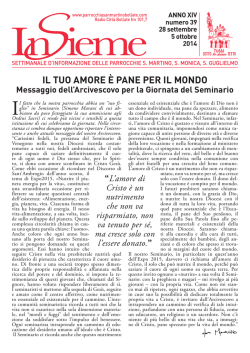 IL TUO AMORE &Egrave; PANE PER IL MONDO