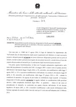 Circolare 269 Anno 2014 - Ministero per i Beni e le Attività Culturali