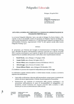 Presentazione lista candidati al Consiglio di