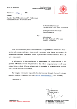 Roma! lì 1911112014 Comitato Provinciale C.R.l. di Roma