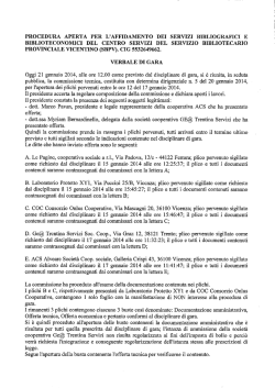 VERBALE DI GARA - Biblioteca Civica Bertoliana
