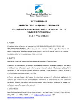 avviso pubblico - selezione n. 2 ornitologi - Siab