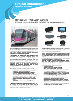TRAINCONTROLLER® system - Project Automation S.p.A.