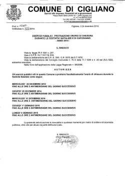 24/12/2014 protrazione orario di chisura degli esercizi pubblici