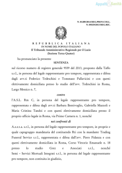 ha pronunciato la presente sul ricorso numero di