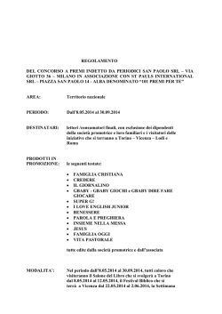 regolamento del concorso a premi indetto da periodici san paolo srl