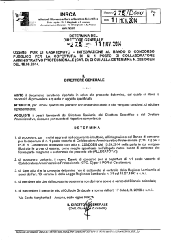 integrazione al bando di concorso pubblico per la copertura