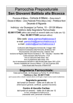Prontuario della Parrocchia