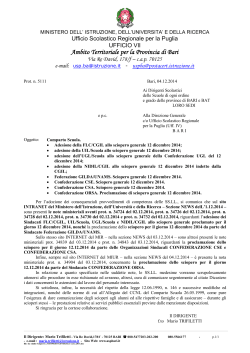 Nota n. 5111 del 4/12/2014 - Ambito Territoriale per la provincia di Bari