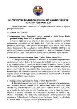 le principali deliberazioni del consiglio federale roma 07 febbraio