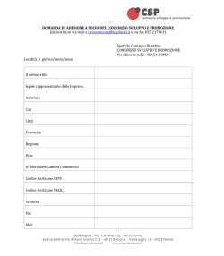 Domanda di adesione al Consorzio Sviluppo e Promozione
