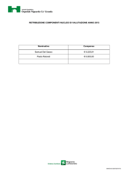 Compensi componenti nucleo di valutazione 2013