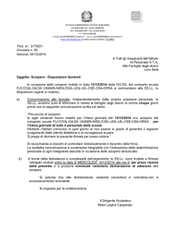 disposizioni sciopero del 12/12/14