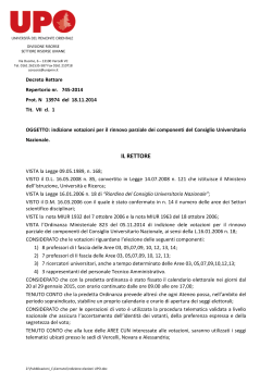Decreto_indizione elezioni CUN - Università del Piemonte Orientale