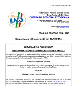 Comunicato Ufficiale - Figc - Comitato Regionale Toscana
