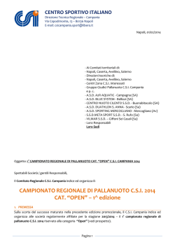 CAMPIONATO REGIONALE DI PALLANUOTO C.S.I.