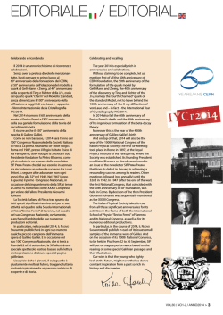 EDITORIALE / EDITORIAL - Societ&agrave; Italiana di Fisica