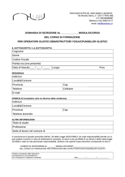 domanda di iscrizione al ______ modulo/corso del