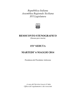 6 MAGGIO 2014 - Assemblea Regionale Siciliana