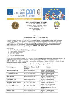Progetto PON C1 - FSE - 2014 - 259 : Verbale commissione