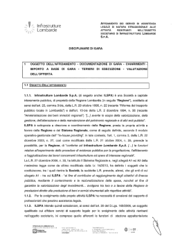 Disciplinare di gara - Infrastrutture Lombarde