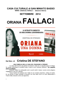 Oriana Fallaci - Settembre 2014 - Casa Culturale San Miniato Basso