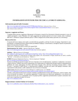 Informazioni sintetiche per chi cerca lavoro in Germania