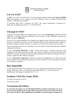 La versione stampabile della presente informativa e le aliquote TASI