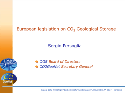 European legislation on CO Geological Storage Sergio
