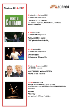 Spettacoli 2014-2015 Teatro Olimpico