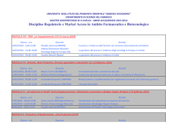 Discipline Regolatorie e Market Access in Ambito Farmaceutico e