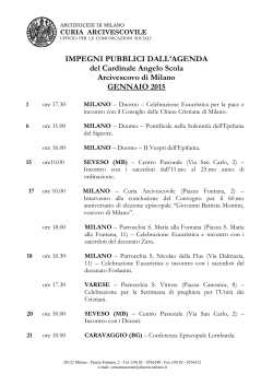 Agenda Arcivescovo - Chiesa di Milano