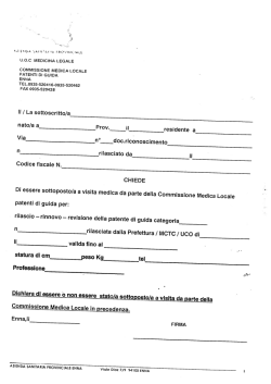 Certificato per Commissione medico legale