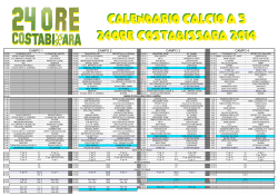 Calendario Calcio a 5 24ore 2014