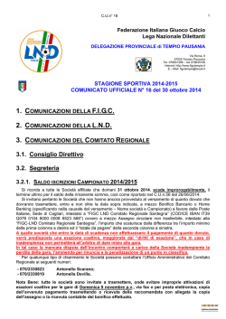 Comunicato Ufficiale n° 16
