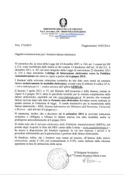comunicazione ai fornitori fattura elettronica