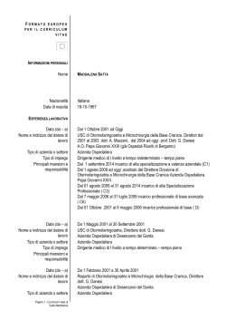 Maddalena Satta CV in formato europeo