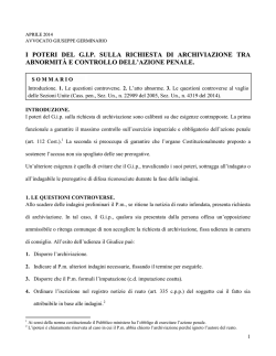 i poteri del g.i.p. sulla richiesta di archiviazione