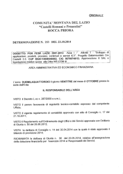 det. n.253 - Comunità Montana Castelli Romani e Prenestini