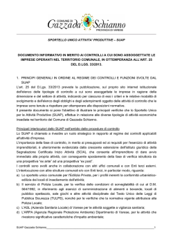 documento informativo in merito ai controlli a cui sono assoggettate