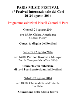 il programma musicale - Piccoli Cantori di Pura