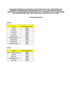 graduatoria finale lotto 1 ditta punteggio totale eco srl 89,92 sea spa