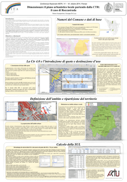 Dimensionare il piano urbanistico locale partendo dalla CTR. Poster
