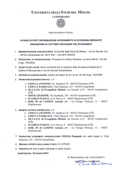 UNIVERSITÀ DEGLI STUDI DEL MOLISE
