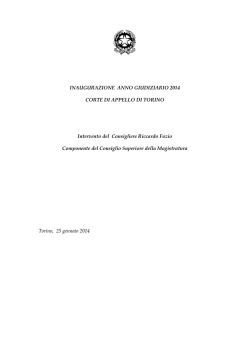 Intervento Orale - Distretto della Corte di Appello di Torino
